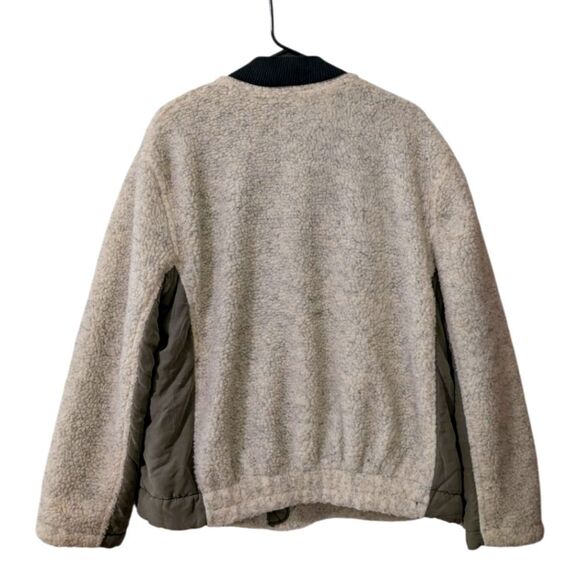 We The Free x Free People Revington Sherpa Jacket Women's Size M - Ivory & Olive - Picture 6 of 9